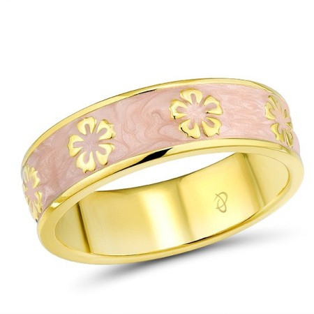 Brass w/ Yellow Gold Plating Ring Enamel (R312600ENA1BRY)
