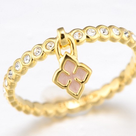 Brass w/ Yellow Gold Plating Ring Enamel,Swarovski 001 (R312601ENA1BRY)