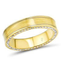 Brass w/ Yellow Gold Plating Ring Enamel,Swarovski 001 (R312607ENA6BRY)