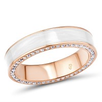 Brass w/ Rose Gold Plating Ring Enamel,Swarovski 001 (R312607ENA8BRR)
