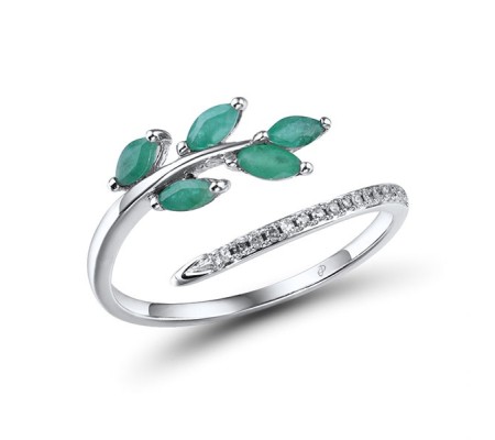 14KW Ring Diamond,Emerald (R312619AEMR14KW) - US 6