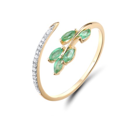 14KYW Ring Diamond,Emerald (R312619AEMR14KYW)