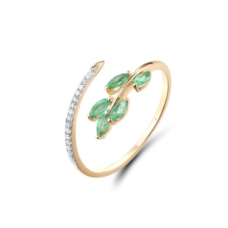 14KYW Ring Diamond,Emerald (R312619AEMR14KYW)