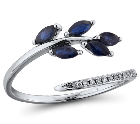 14KW Ring Blue Sapphire,Diamond (R312619ASAP14KW) - US 6