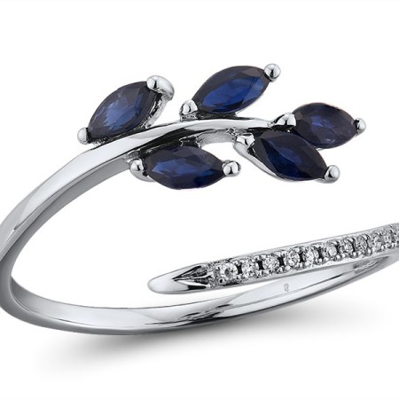 14KW Ring Blue Sapphire,Diamond (R312619ASAP14KW) - US 6