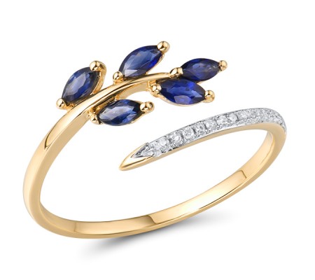 14KYW Ring Blue Sapphire,Diamond (R312619ASAP14KYW)