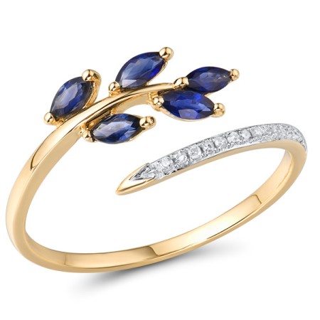 14KYW Ring Blue Sapphire,Diamond (R312619ASAP14KYW)