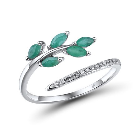 14KW Ring Diamond,Emerald (R312619EMR14KW) - US 7