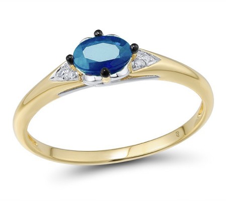 14KYWB Ring Blue Sapphire,Diamond (R312632SAP114KYWB) - US 6