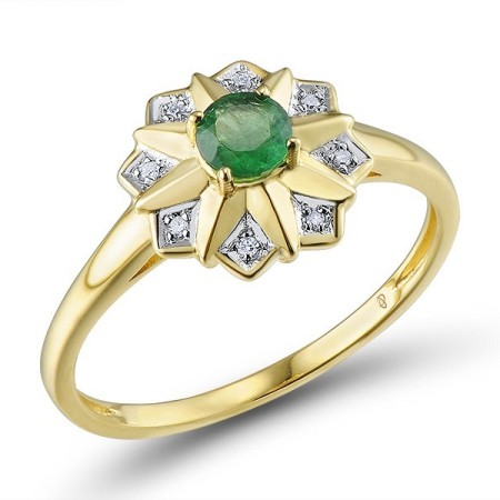 14KYW Ring Diamond,Emerald (R312646EMR14KYW) - US 7