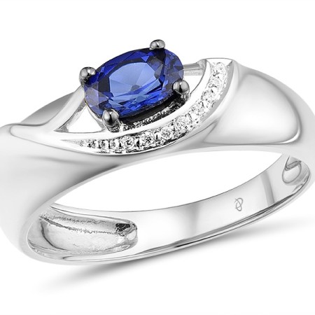 14KWB Ring Blue Sapphire,Diamond (R312651SAP14KWB)