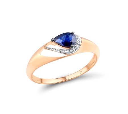 14KRWB Ring Blue Sapphire,Diamond (R312674SAP14KRWB) - US 6