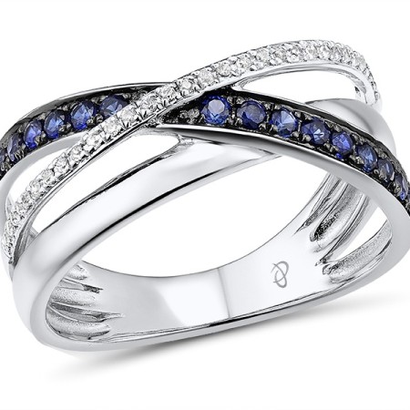 14KWB Ring Blue Sapphire,Diamond (R312711SAP14KWB)