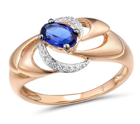 14KRWB Ring Blue Sapphire,Diamond (R312713SAP14KRWB) - US 6