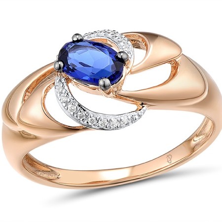 14KRWB Ring Blue Sapphire,Diamond (R312713SAP14KRWB) - US 6