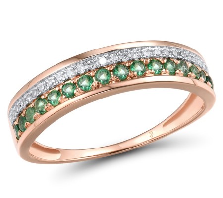 14KRW Ring Diamond,Emerald (R312716AEMR14KRW) - US 6