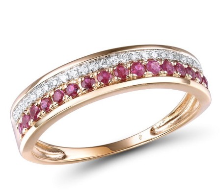 14KRW Ring Diamond,Ruby (R312716ARUY14KRW) - US 7