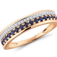 14KRW Ring Blue Sapphire,Diamond (R312716ASAP14KRW) - US 7