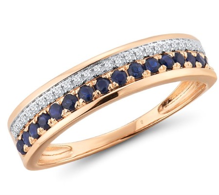 14KRW Ring Blue Sapphire,Diamond (R312716ASAP14KRW) - US 7