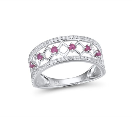 14KW Ring Diamond,Ruby (R312793ARUY14KW) - US 6