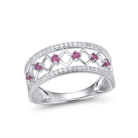 14KW Ring Diamond,Ruby (R312793ARUY14KW) - US 6