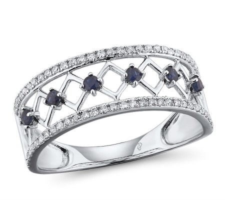 14KW Ring Blue Sapphire,Diamond (R312793ASAP14KW) - US 6