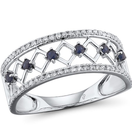 14KW Ring Blue Sapphire,Diamond (R312793ASAP14KW) - US 6
