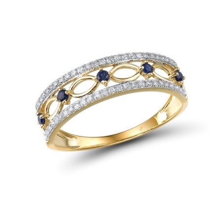 14KYW Ring Blue Sapphire,Diamond (R312794ASAP14KYW) - US 7