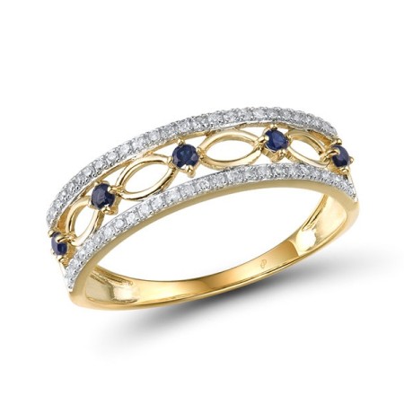 14KYW Ring Blue Sapphire,Diamond (R312794ASAP14KYW) - US 7