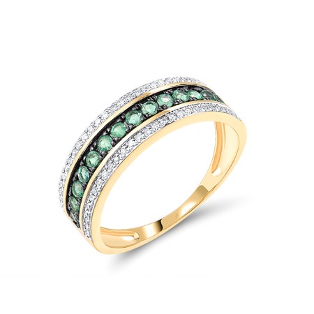 14KYWB Ring Diamond,Emerald (R312809EMR14KYWB) - US 6