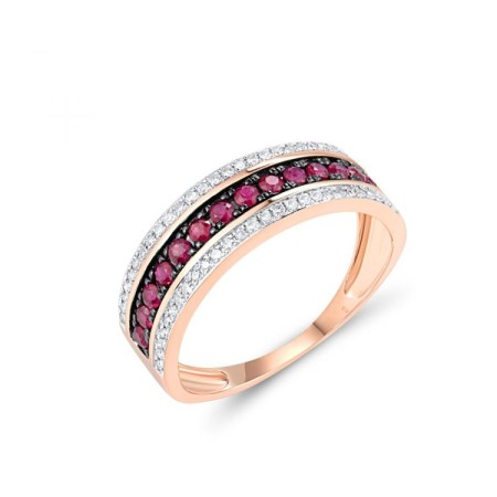 14KRWB Ring Diamond,Ruby (R312809RUY14KRWB) - US 6