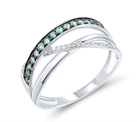 14KWB Ring Diamond,Emerald (R312816EMR14KWB) - US 7