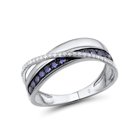 14KWB Ring Blue Sapphire,Diamond (R312817SAP14KWB)
