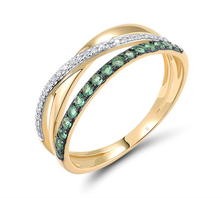 14KYWB Ring Diamond,Emerald (R312818EMR14KYWB)