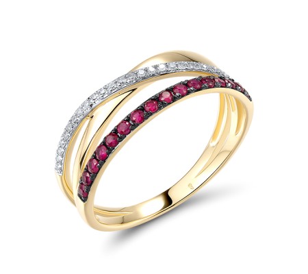 14KYWB Ring Diamond,Ruby (R312818RUY14KYWB)