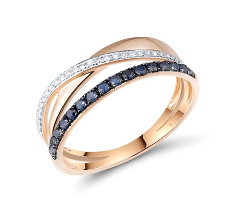 14KRWB Ring Diamond,Blue Sapphire (R312818SAP14KRWB)