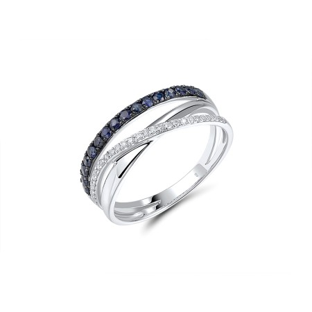 14KWB Ring Blue Sapphire,Diamond (R312818SAP14KWB)