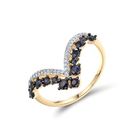 14KYWB Ring Blue Sapphire,Diamond (R312894SAP114KYWB)