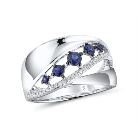 14KWB Ring Blue Sapphire,Diamond (R312965SAP14KWB) - US 6