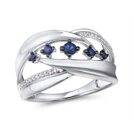 14KWB Ring Blue Sapphire,Diamond (R312970SAP14KWB) - US 6
