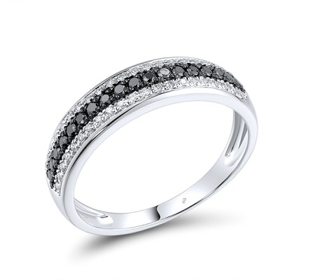14KWB Ring Black Diamond,Diamond (R313021WBD14KWB) - US 7