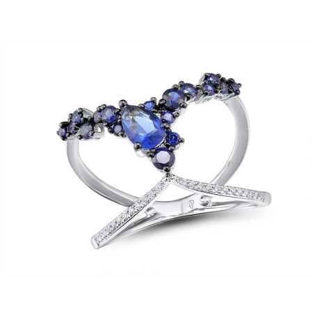 14KWB  Blue Sapphire Ring  (R313046SAP14KWB)