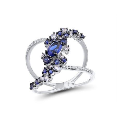 14KWB Ring Diamond,Blue Sapphire (R313048SAP14KWB)