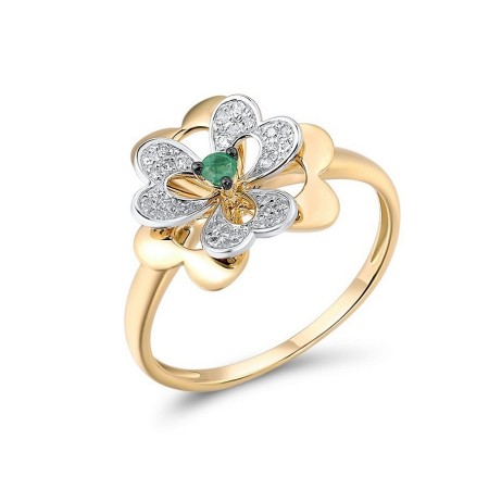 14KYWB Ring Diamond,Emerald (R313375EMR14KYWB) - US 7