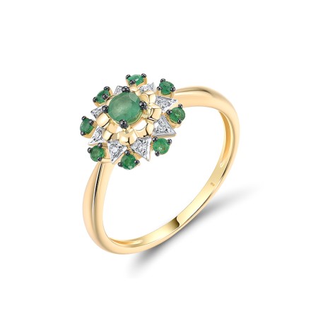 14KYWB Ring Diamond,Emerald (R313397EMR14KYWB)