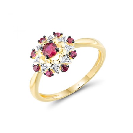 14KYWB Ring Diamond,Ruby (R313397RUY14KYWB)