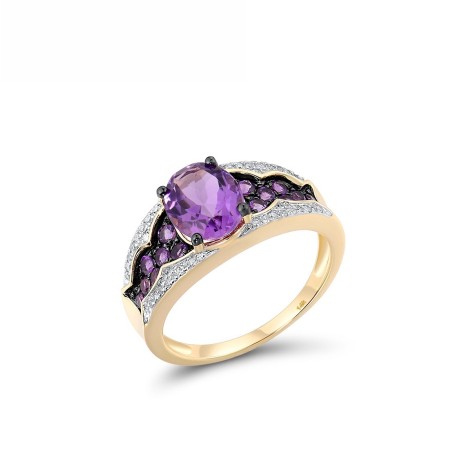 14KYWB Ring Amethyst,Diamond (R313401AME14KYWB) - US 6