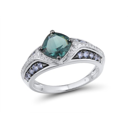 14KWB Ring Blue Topaz (Swiss Blue),Diamond,London Blue Topaz (R313405BLL14KWB)