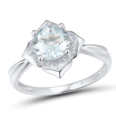 14KW Ring Blue Topaz (Sky Blue),Diamond (R313432BKT14KW)