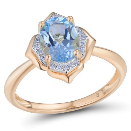 14KRW Ring Blue Topaz (Sky Blue),Diamond (R313433BKT14KRW) - US 10.25